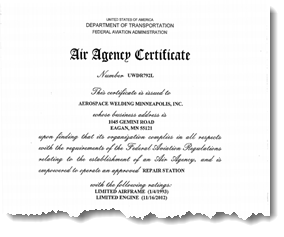 FAA 145 Repair Station Certificate
