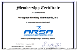 ARSA Member Certificate